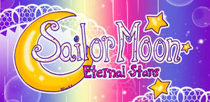 Sailor Moon Eternal Stars Logo with Background