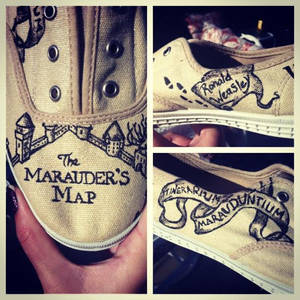 Harry Potter Marauder's Map Hand Painted Shoes