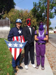 Deadpool and Cap and Hawkeye