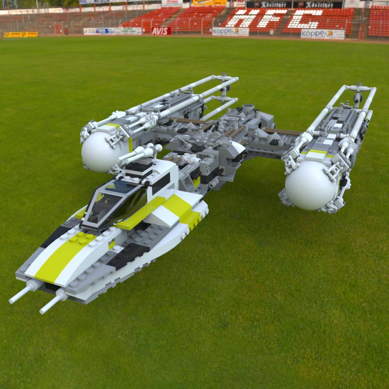 LEGO Y-Wing in a Stadium