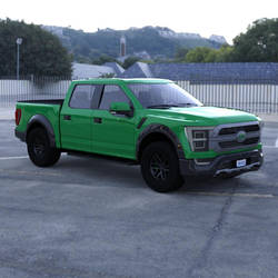 Pickup Truck in a Parking Lot