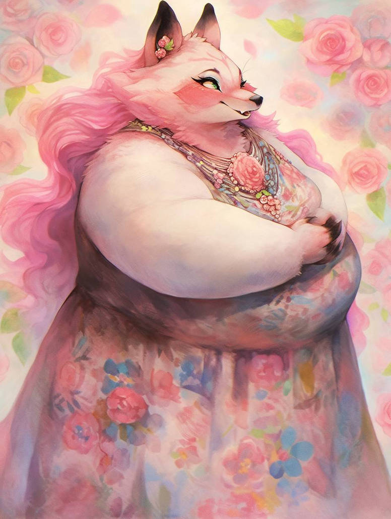 Demon Fox Roses Pink roses(second attempt) by Demon-Chrono on DeviantArt