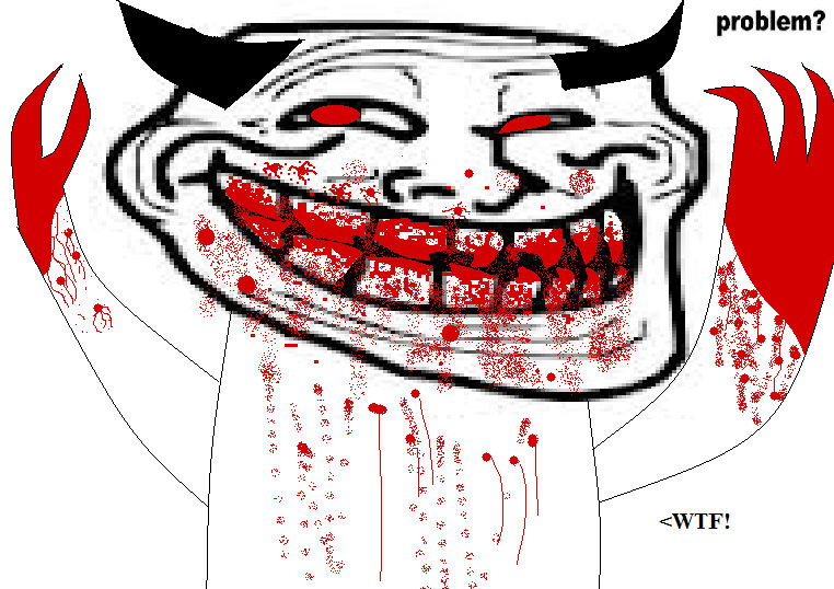 Bloody Troll Face in a suit