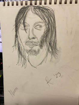 Not proportional Norman Reedus Sketch in Charcoal