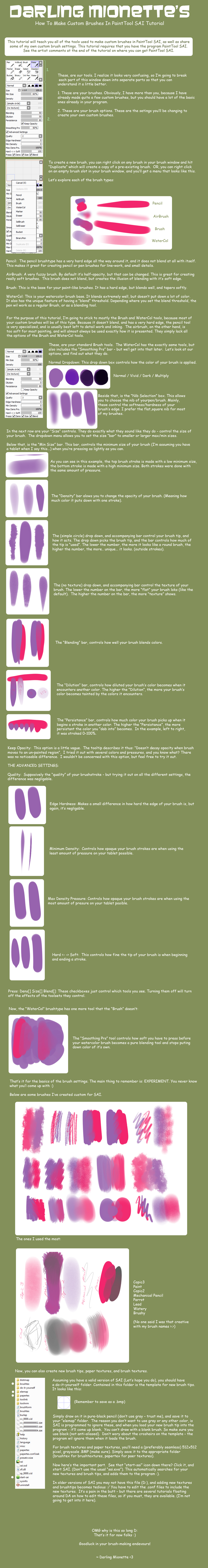 SAI Tutorial - Custom Brushes by DarlingMionette