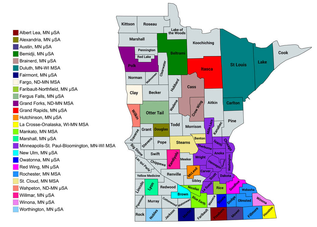 Minnesota CBSAs 2020 by revinchristianhatol on DeviantArt