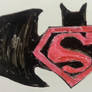 Whiteboard Shenanigans -01) Superman-Batman Emblem