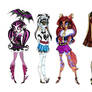 Monster High - Draculaura, Frankie, Clawdeen, Cleo