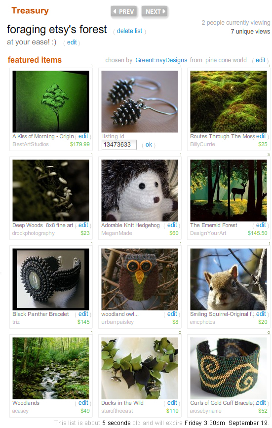 foraging etsy's forest