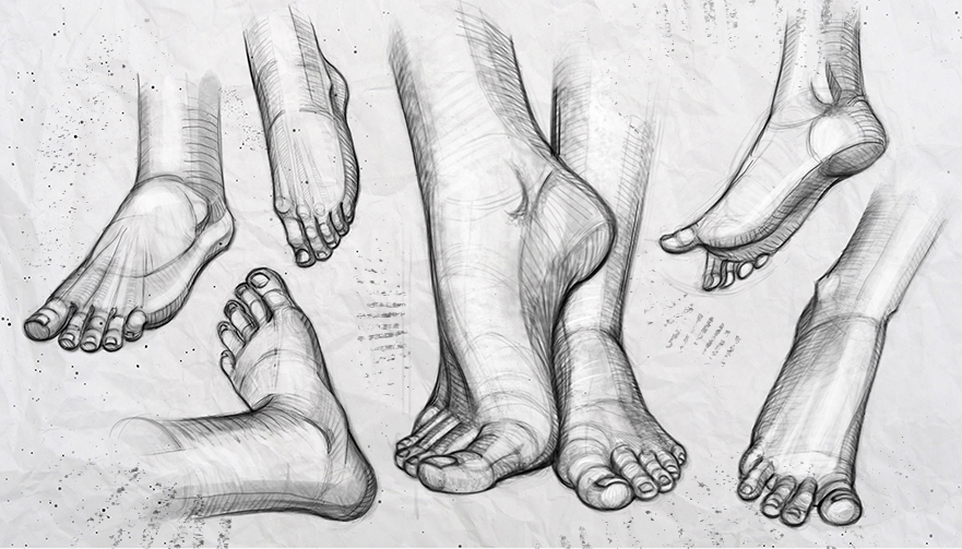 sketch feet