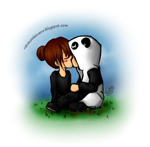 Panda kiss :3