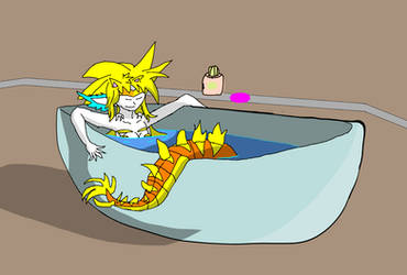 The Princess relaxes in bath. by GGDINOSAURS