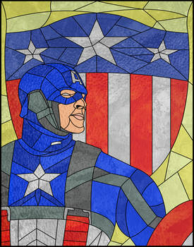 Captain America in Stained Glass