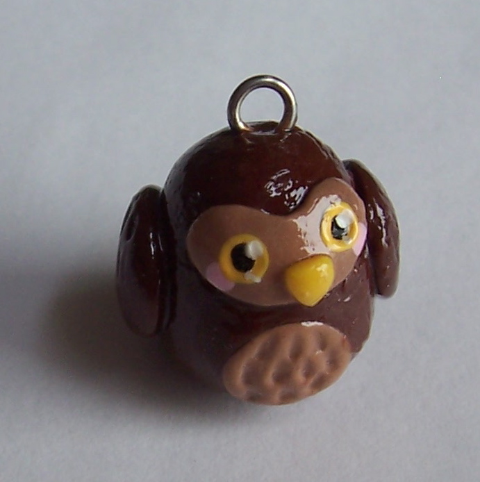 Polymer Clay Owl Charm