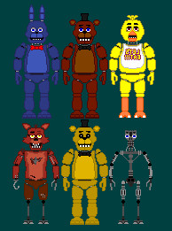 FNAF Animatronics 1-2 by AchileisYTB.deviantart.com on @DeviantArt