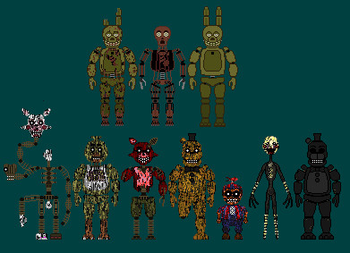 FNaF 3 Accurate Characters v3 by Educraft on DeviantArt