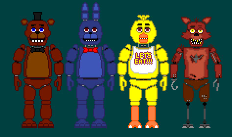 Fnaf1 Animatronics 8-bit by 133alexander on DeviantArt