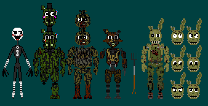 FNaF 3 Accurate Characters v3 by Educraft on DeviantArt