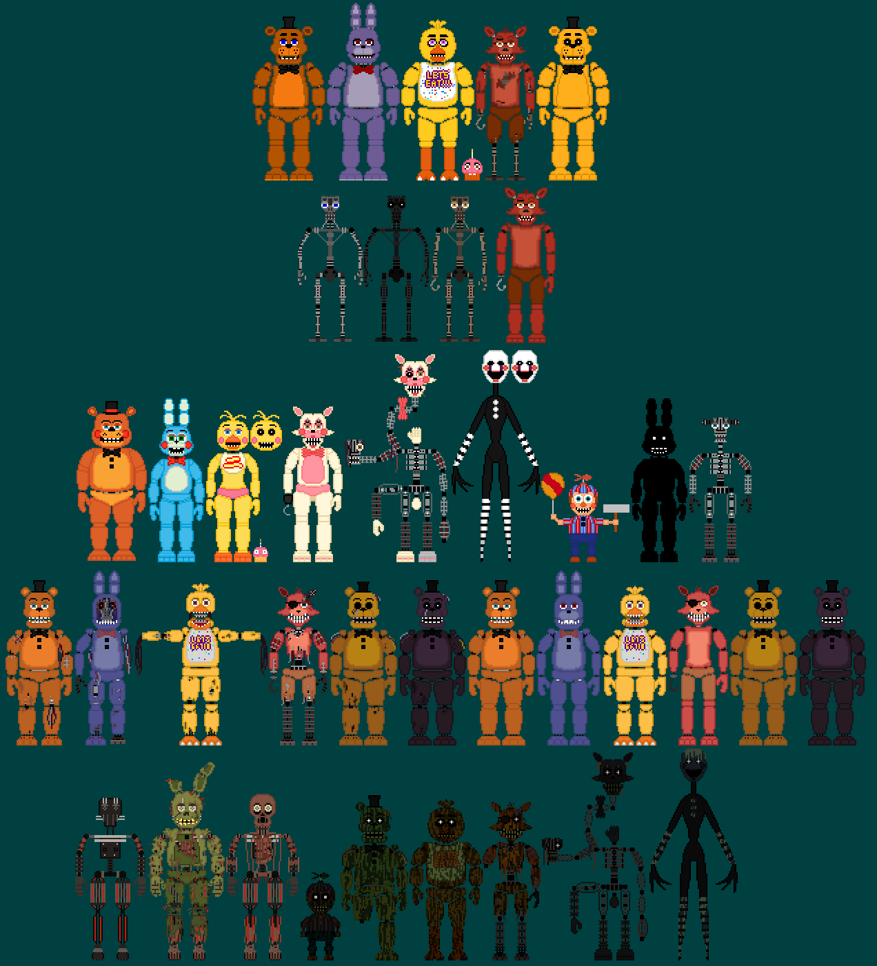 Remake Fnaf 1 Animatronics by Minecraftmichas3 on DeviantArt