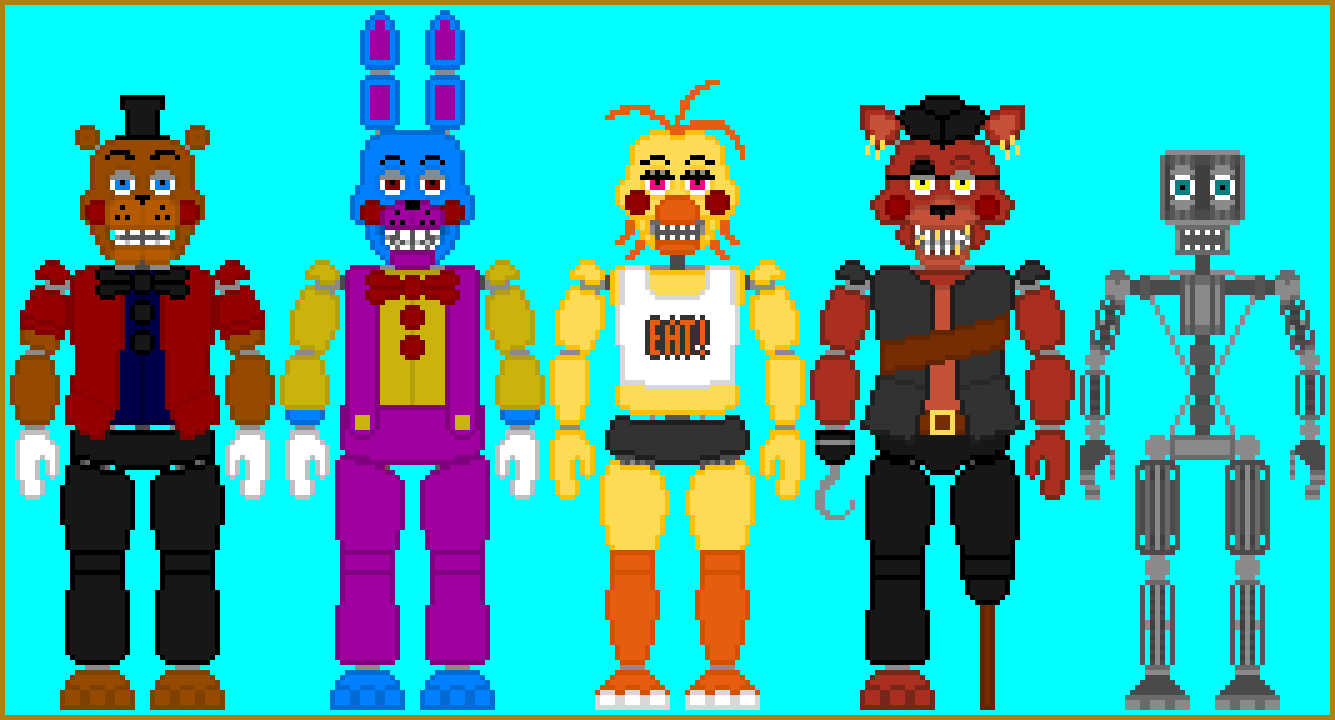 Fnaf4 Animatronics 8-bit by 133alexander on DeviantArt