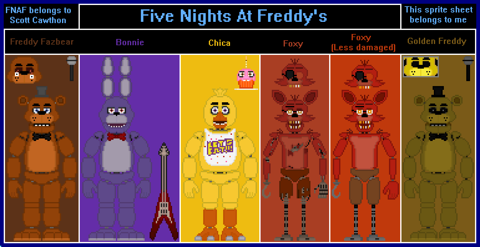 FNAF 1 Pixel Art V4