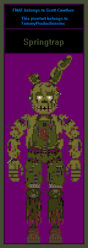 Springtrap Pixel Art V4 by TommyProductionsInc on DeviantArt