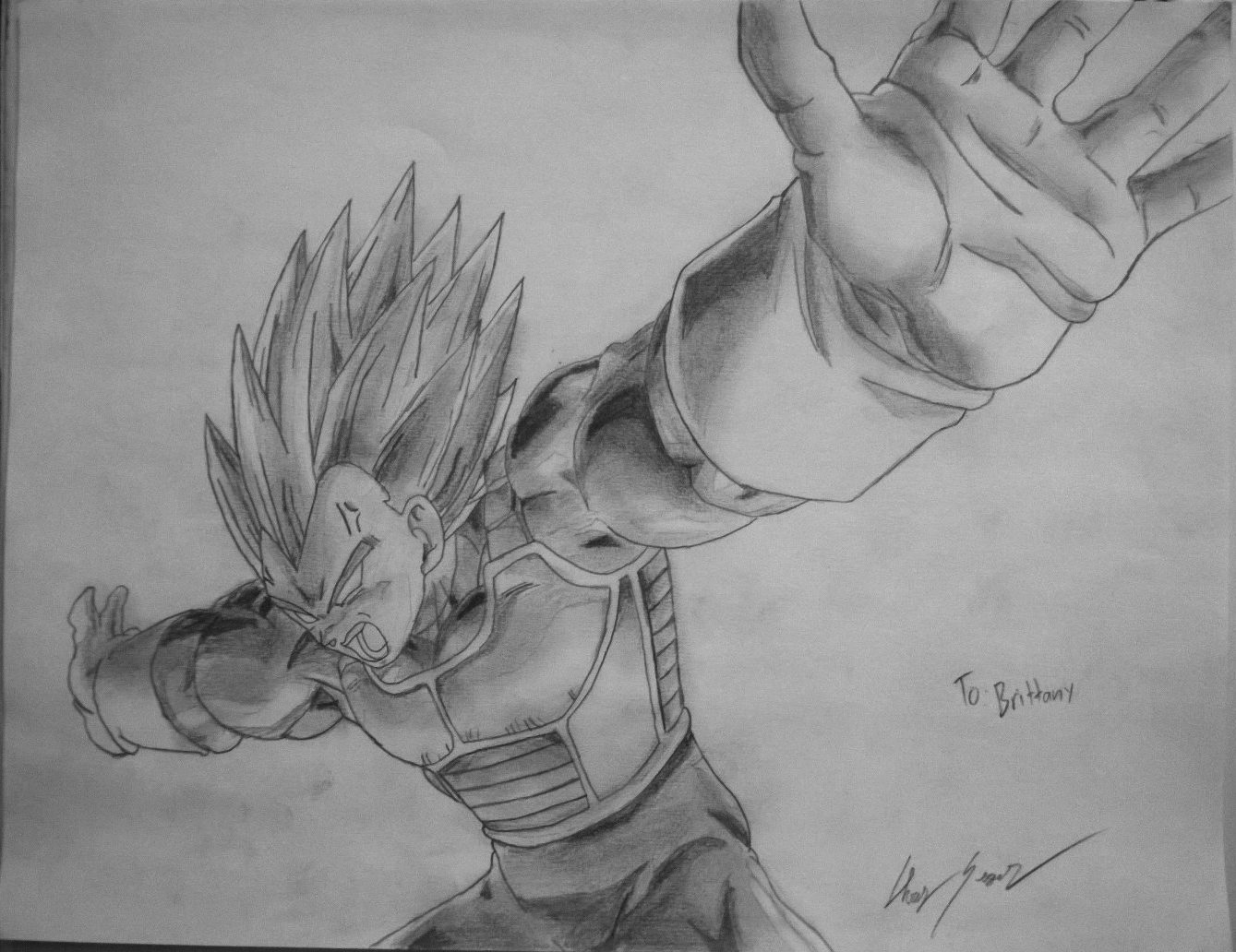 Vegeta S Final Flash Pencil Drawing By Vyscerate On Deviantart