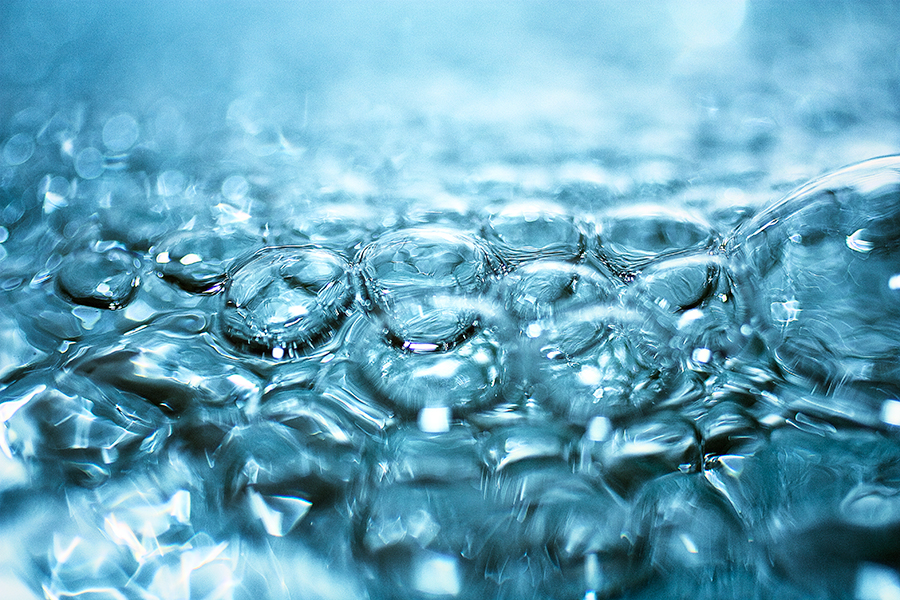 water bubbles.