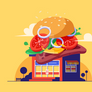 Burger Shop Illustration