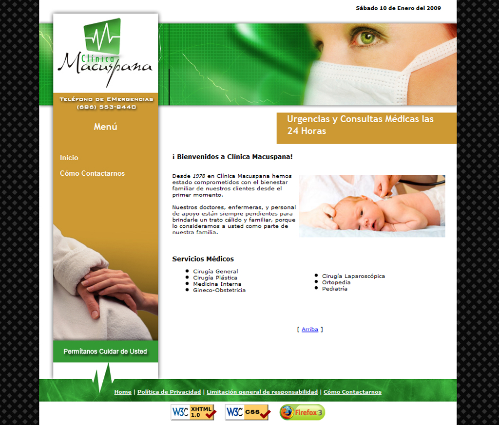 Screenshot Medical Clinic Site