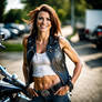 Pretty Brunette Biker Chick. Interested?