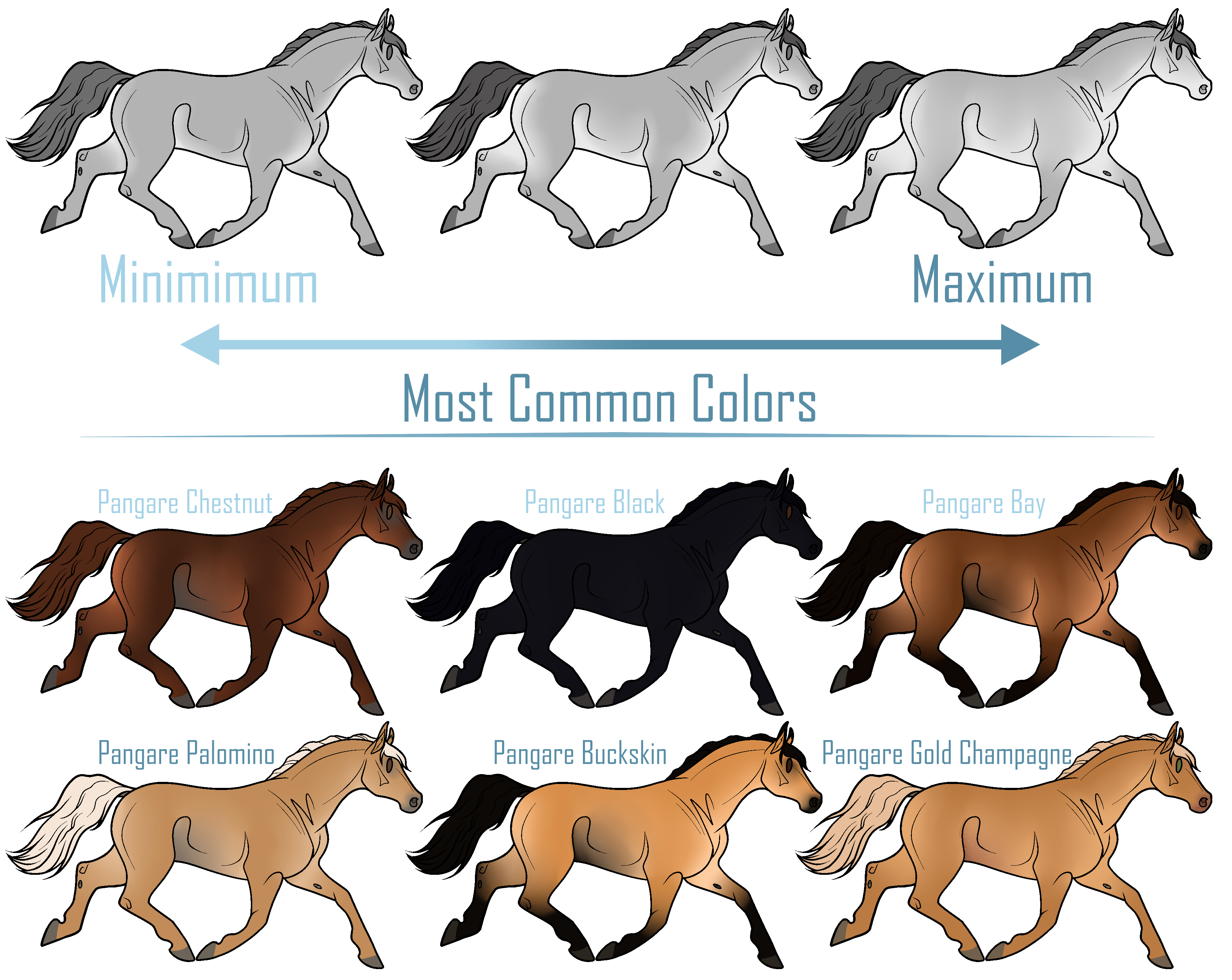 Coat Color Guide 2023 | Pangare by Hunter-Raider on DeviantArt