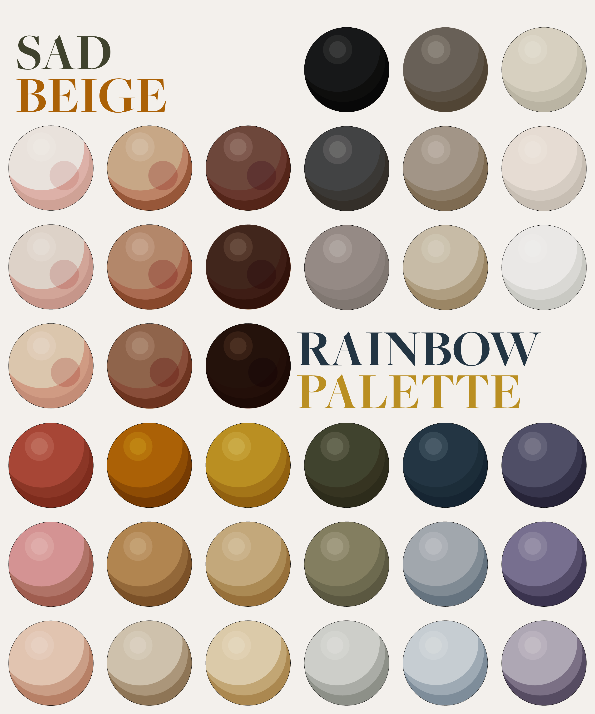 Sad Color Patterns Sad Beige Rainbow Palette (palette only) by 3f5d5d on DeviantArt