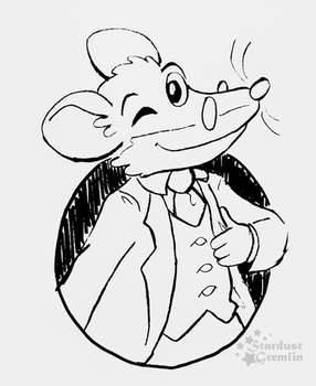 Geronimo Stilton Black and White Portrait