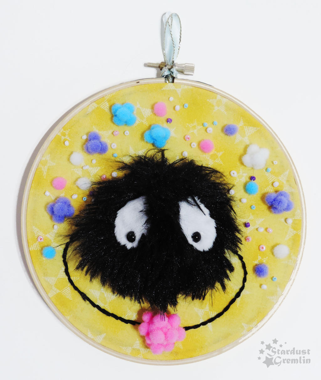 Soot Sprite Candy Pile - Embroidery Hoop