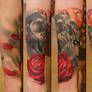 Skull and flowers