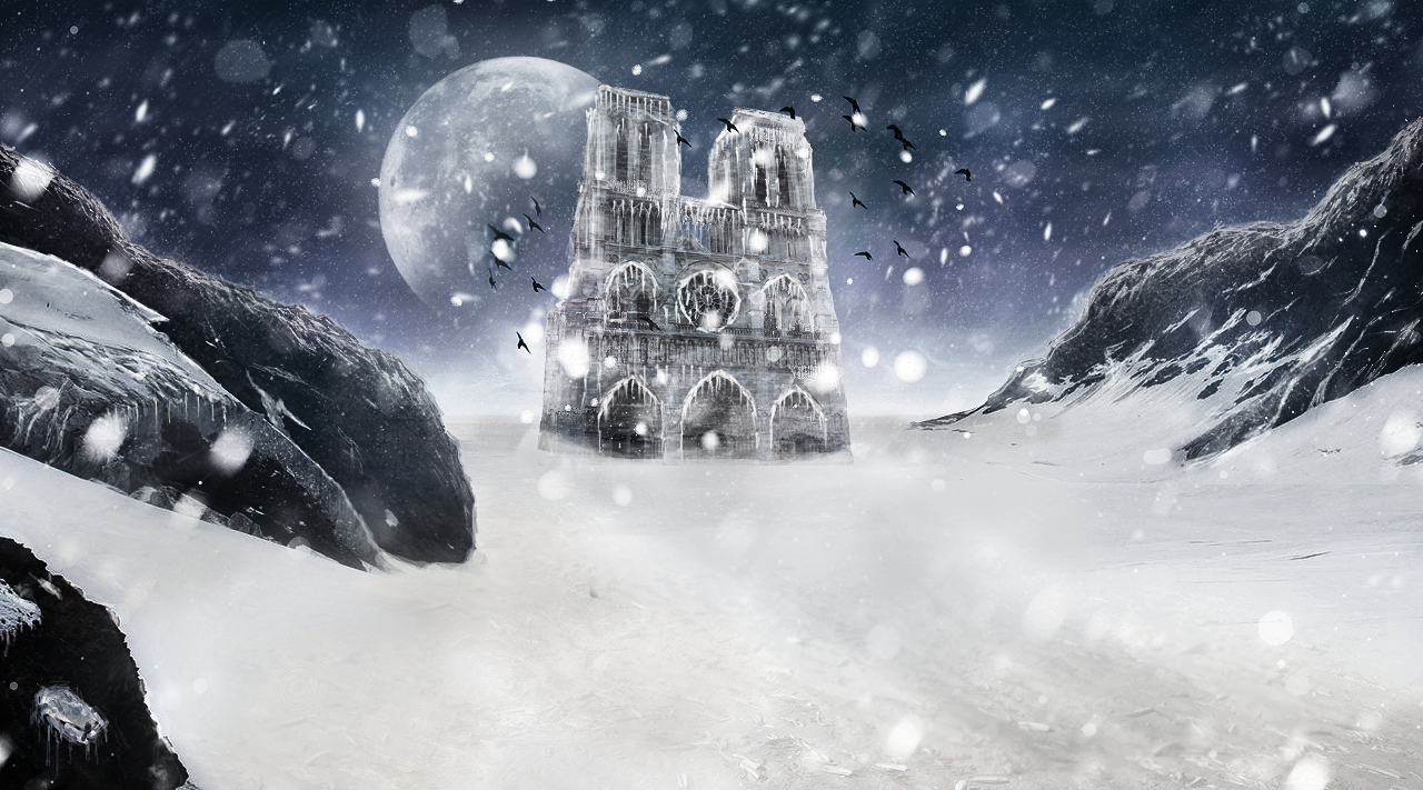 Winter cathedral Notre Dame