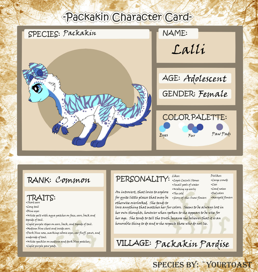 (Packakin Character Card) Lalli