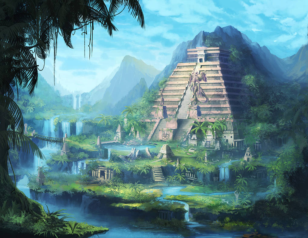 Города страны цивилизации. Затерянный город пирамиды Майя Ацтеки Art. Затерянный город пирамиды Майя. Пирамиды ацтеков концепт арт цивилизация. Храм ацтеков арт.