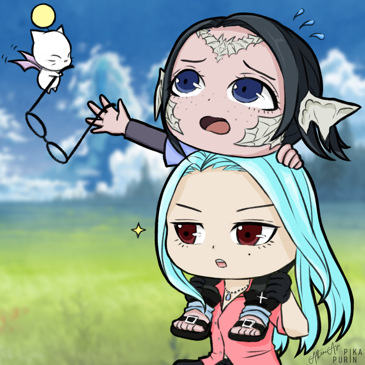 Athena Asa and Mozu chibi by AthenaAsa on DeviantArt