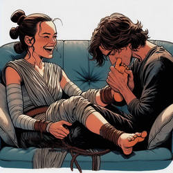 (AI) Rey's Too Ticklish for a Kiss