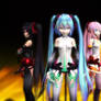 MMD- Append~ Miku, Zatsune and Luka!