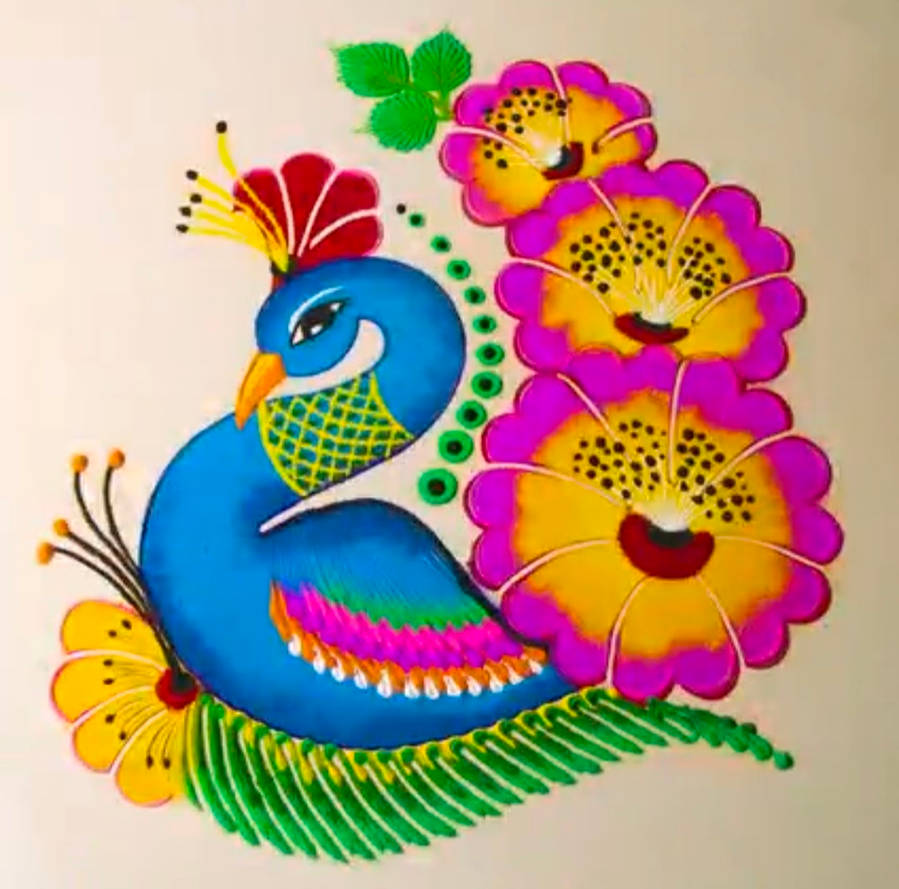 Rangoli painting on floor I saw at a money bank. by mannyonr on DeviantArt