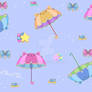 Starry Parasol Kitten - Spoonflower Fabric