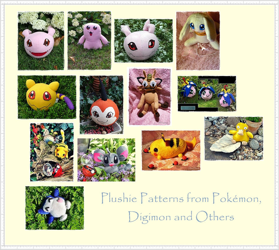 Digimon Pattern Digimon Plush Patterns Custom Pattern Egg Plush Spots, Hearts,