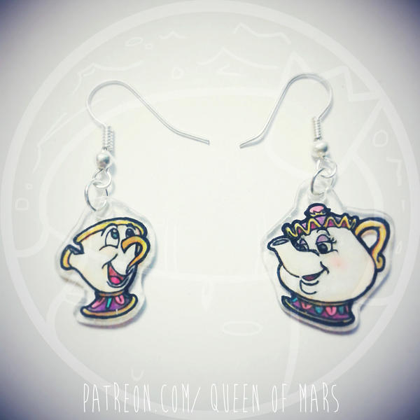 Chip and Mrs. Potts earrings