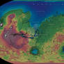 The Planet Mars - Elevation Map