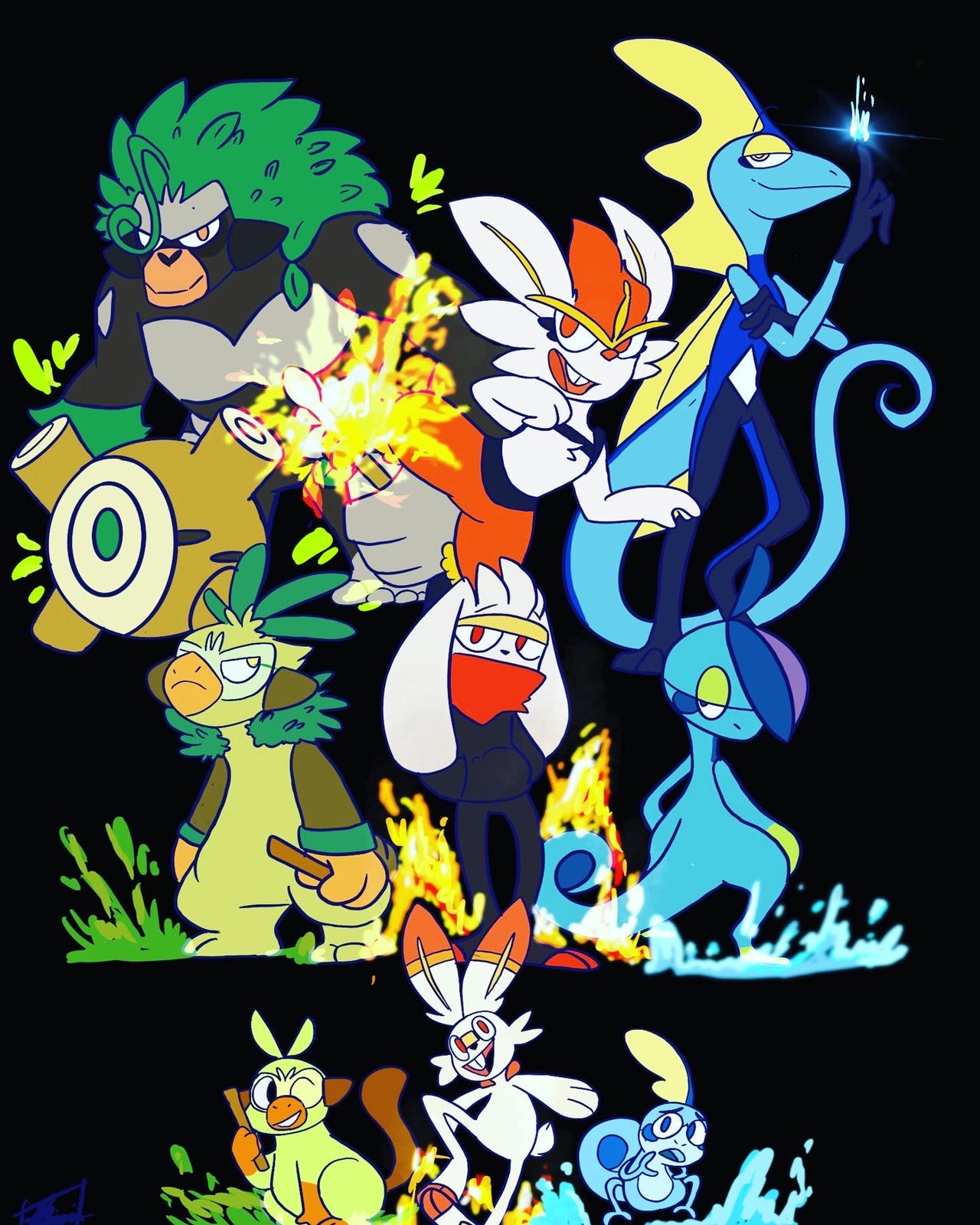 Pokémon Blast News - Evolução dos iniciais de Galar são reveladas junto ao  lançamento de Pokémon Sword e Shield: Rillaboom, Cindarace, Intelleon