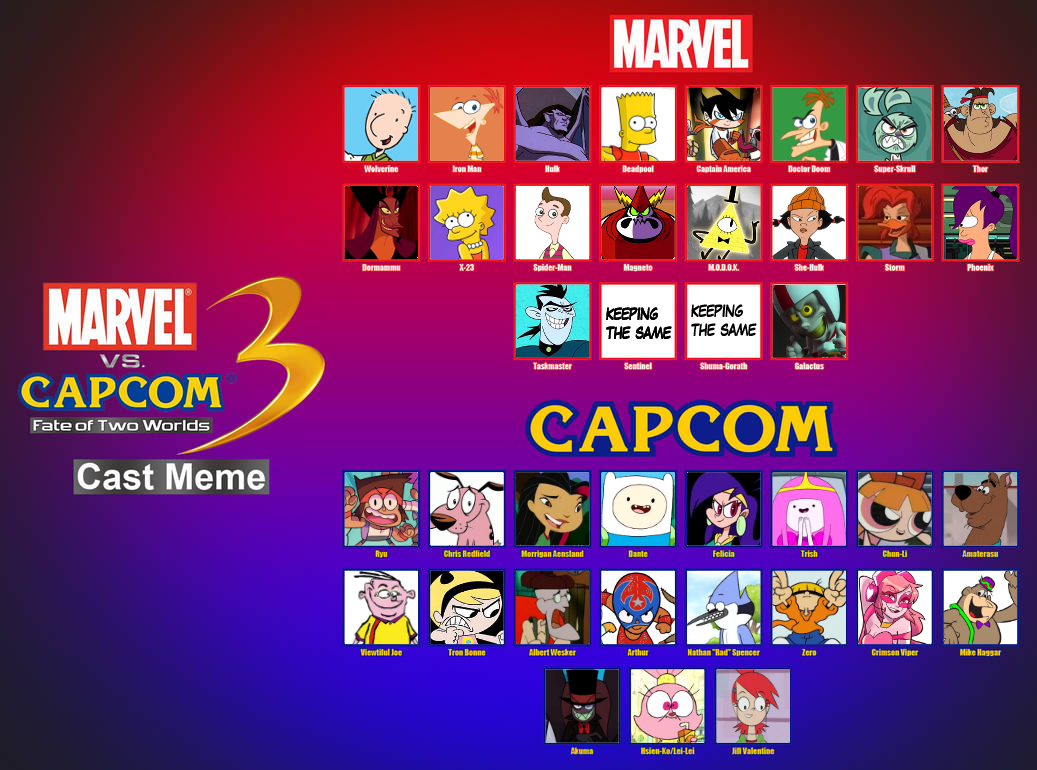 Disney vs CN x Marvel vs Capcom 3 Cast meme by NXAlpha25 on DeviantArt