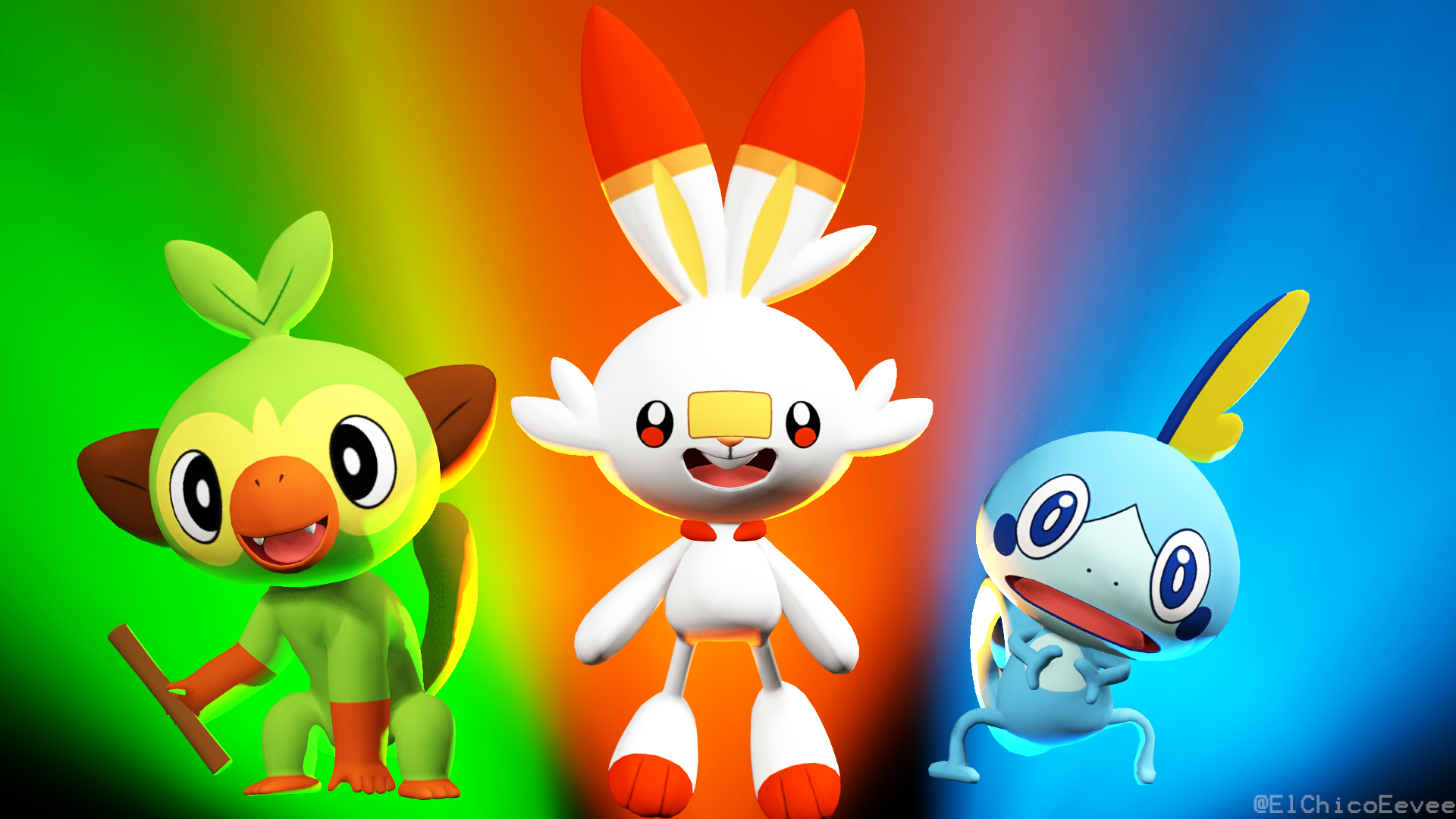 Pokémon Sword and Shield starters Sobble, Scorbunny and Grookey